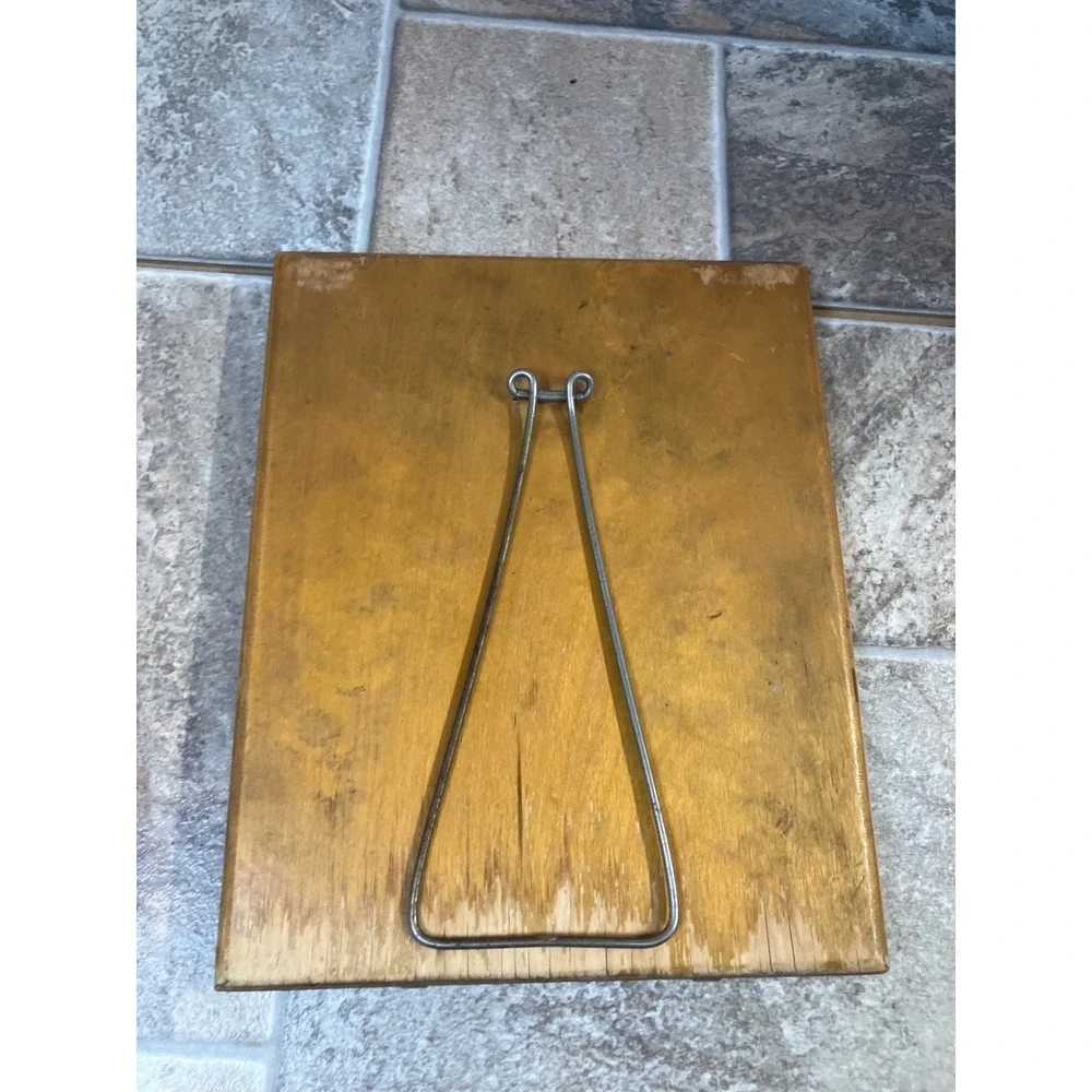 Vintage Tabletop Mirror Wood‎ Back Easel Stand